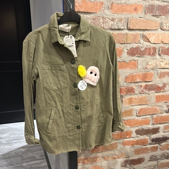 RARE Zara kids Khaki Button-Up Jacket